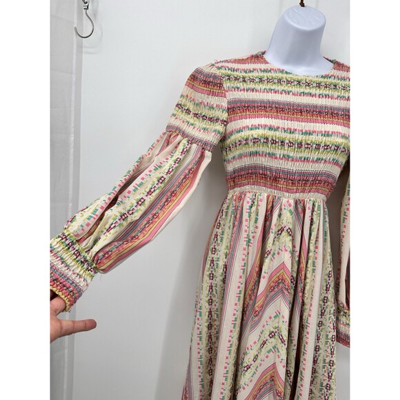 Vtg YOUNG INNOCENT Arpeja Victorian  Puffy S Preach  Prairie Cottagecore Maxi XS - Picture 13 of 15